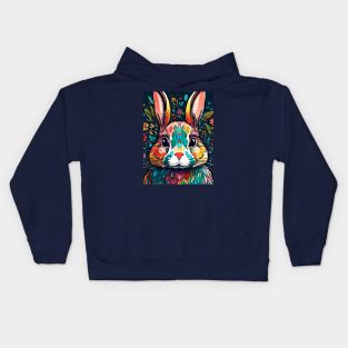 Rainbow Hare #003 Kids Hoodie